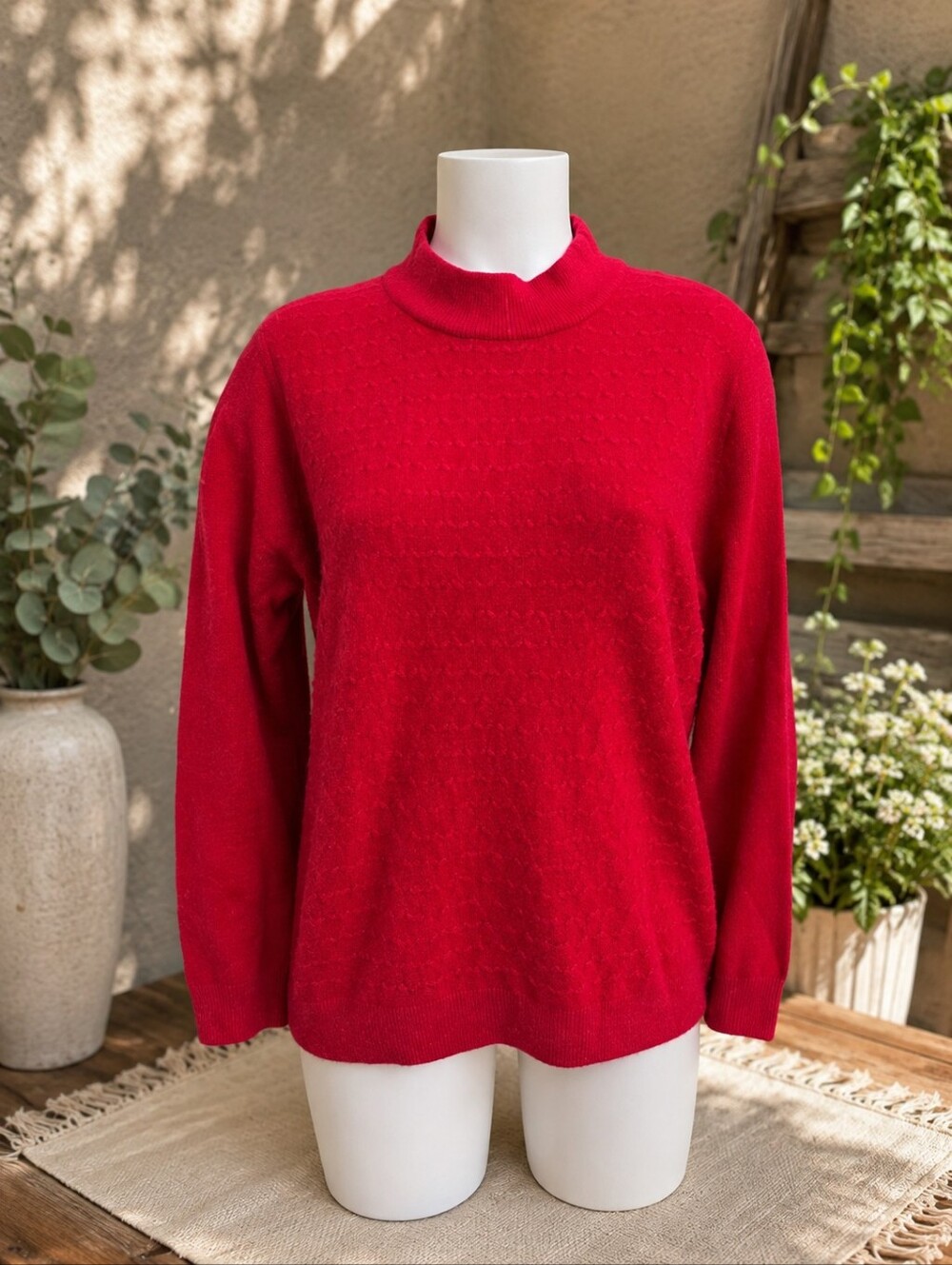 Alia Red Petite Turtleneck Sweater – Size Medium